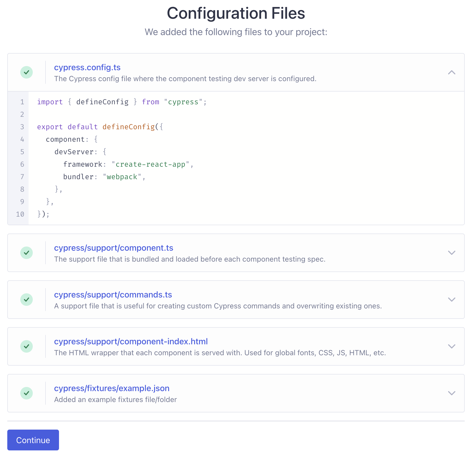 new configuration files